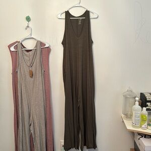 Natural Life Grey One size Romper V-Neck Wide leg